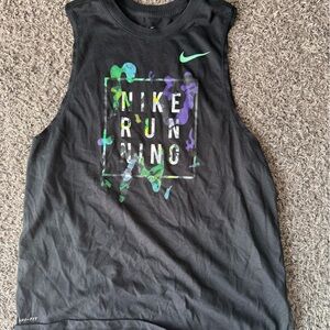 Nike Black Muscle Tee with Multicolor Logo